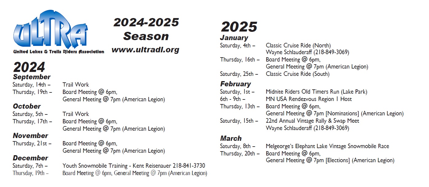 Ultra Schedule 2024-2025